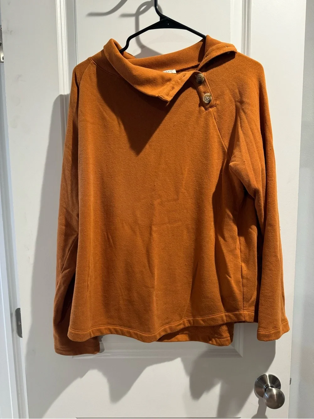 J. Crew Button-Shoulder Fleece Pullover - Burnt Orange